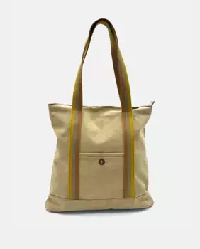 Большая сумка-шоппер из ткани CANVAS через плечо CUIROTS, бежевый