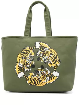 Большая сумка-шоппер Kenzo Verdy Market, зеленый