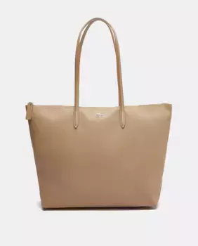 Большая сумка-шоппер на молнии Lacoste, бежевый