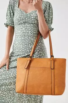 Большая сумка-шоппер Tina Dorothy Perkins, коричневый