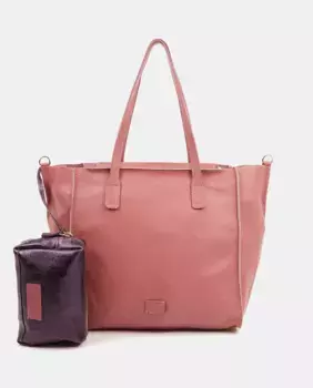 Большая сумка-шоппер Wonderland из розовой кожи Abbacino, розовый