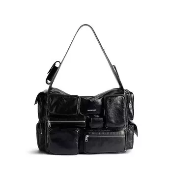 Большая сумка-слинг Superbusy BALENCIAGA, черный