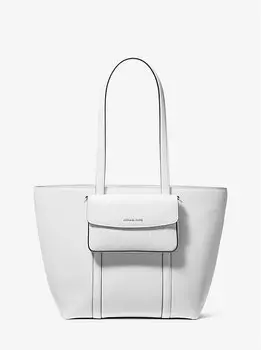 Большая сумка-тоут 2 в 1 из шагреневой кожи Jet set Michael Kors, белый