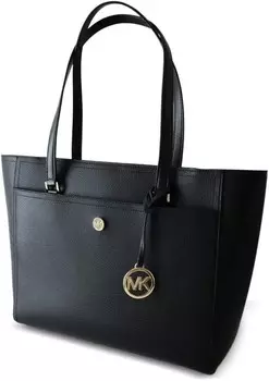 Большая сумка-тоут 3 в 1 из шагреневой кожи Michael Kors Maisie, черная, MK Signature