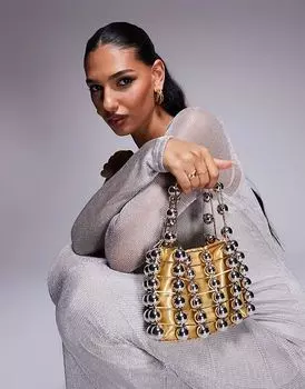 Большая сумка-тоут ASOS DESIGN с комбинированным дизайном в виде металлических сфер