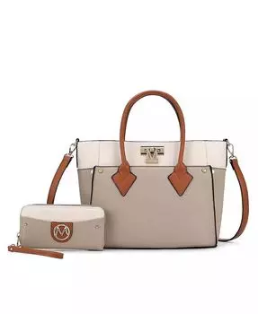 Большая сумка-тоут Brynlee в стиле колор-блок от Mia K Mkf Collection, зеленый