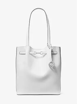 Большая сумка-тоут Carson из шагреневой кожи Michael Kors, белый