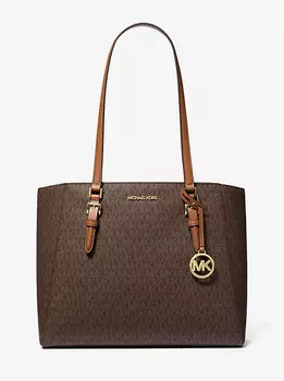 Большая сумка-тоут Charlotte 3 в 1 с фирменным логотипом Michael Kors, коричневый