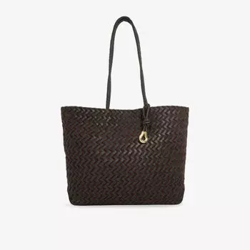 Большая сумка-тоут Dune Daxon плетеная кожаная, коричневый