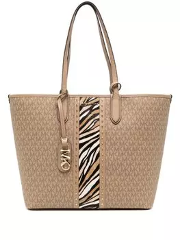 Большая сумка-тоут Eliza с логотипом Michael Kors, коричневый