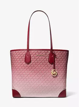 Большая сумка-тоут Eva с фирменным логотипом и эффектом омбре Michael Kors, красный