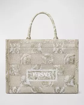 Большая сумка-тоут La Medusa в стиле барокко в стиле пэчворк, цвет Beige-Versace Gold