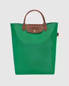Большая сумка-тоут Le Pliage на молнии среднего размера Longchamp, зеленый