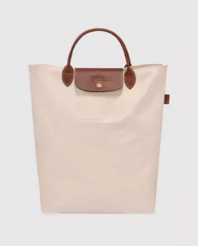 Большая сумка-тоут Le Pliage на молнии среднего размера Longchamp, цвет Natural