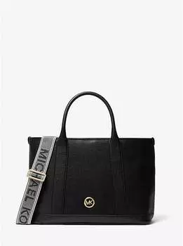 Большая сумка-тоут Luisa из шагреневой кожи среднего размера Michael Kors, черный