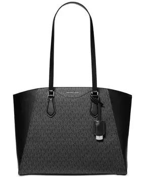 Большая сумка-тоут на молнии с логотипом Taryn Michael Kors, белый