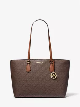 Большая сумка-тоут с фирменным логотипом Sheila Michael Kors, коричневый