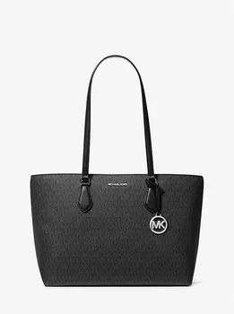 Большая сумка-тоут с фирменным логотипом Sheila Michael Kors, черный