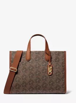 Большая сумка-тоут с фирменным логотипом Gigi Empire Michael Kors, коричневый