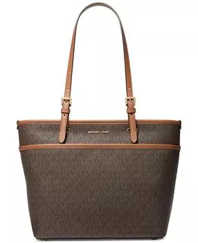Большая сумка-тоут с карманом на молнии и логотипом сверху Michael Kors