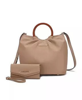 Большая сумка-тоут с кошельком Leilani от Mia K Mkf Collection, бежевый