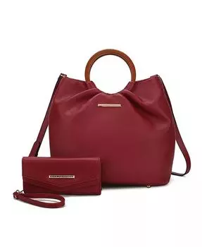 Большая сумка-тоут с кошельком Leilani от Mia K Mkf Collection, фиолетовый