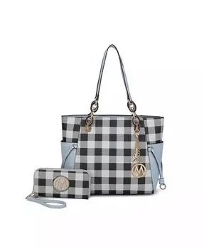 Большая сумка-тоут с кошельком Yale от Mia K Mkf Collection, синий