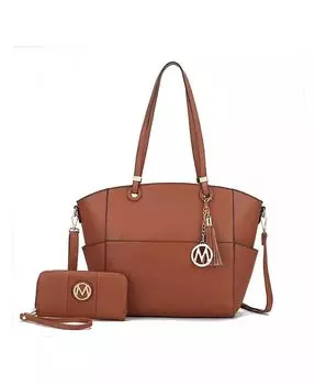Большая сумка-тоут с кошельком Prisha от Mia K Mkf Collection, коричневый