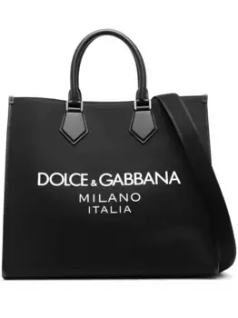 Большая сумка-тоут с логотипом DOLCE & GABBANA, черный