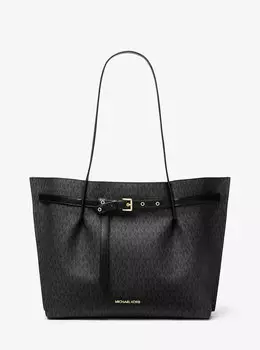 Большая сумка-тоут с логотипом Emilia Michael Kors, черный