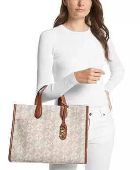 Большая сумка-тоут с логотипом Empire Michael Kors, серый