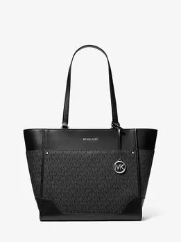 Большая сумка-тоут с логотипом Harrison Michael Kors, черный