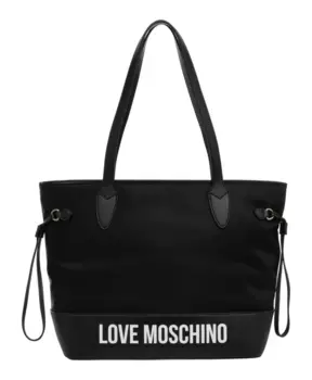 Большая сумка тоут с логотипом и застежкой молнией Love Moschino, черный