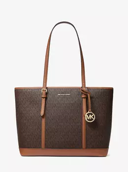 Большая сумка-тоут с логотипом Jet Set Travel Michael Kors, коричневый