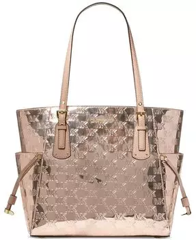 Большая сумка-тоут с тиснением East West Michael Kors, цвет Rose Gold