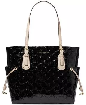 Большая сумка-тоут с тиснением East West Michael Kors, черный