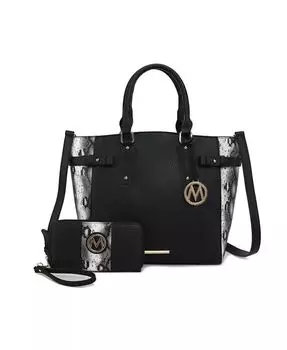 Большая сумка-тоут с тиснением под змею Joelle от Mia K Mkf Collection, серый