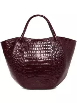 Большая сумка-тоут с тиснением под крокодила Wandler, красный