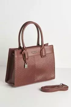 Большая сумка-тоут с узором Veeno Carlton Collection V Miss Diva, коричневый