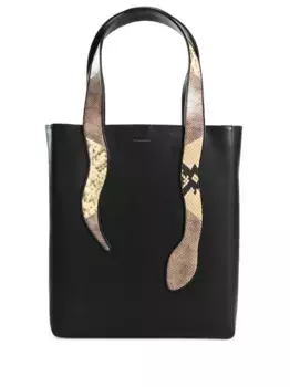 Большая сумка-тоут со змеей Tory Burch, черный