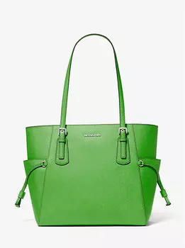 Большая сумка-тоут Voyager из сафьяновой кожи Michael Kors, зеленый