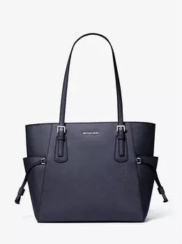 Большая сумка-тоут Voyager из сафьяновой кожи Michael Kors, синий