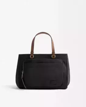 Большая сумка-тоут в стиле тоут трансформируемая в плечевую сумку с застежкой-молнией и съемным кошельком для монет Parfois, чёрный