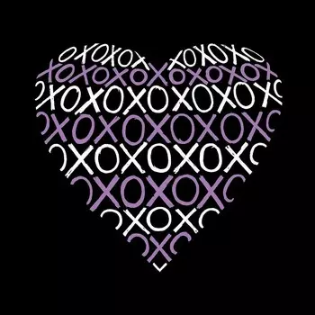 Большая сумка-тоут Word Art — XOXO Heart LA Pop Art, черный