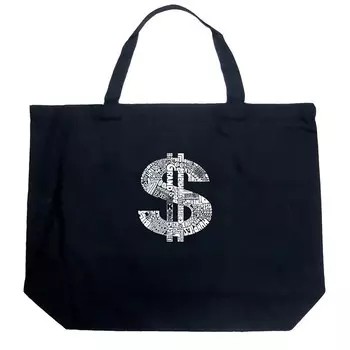 Большая сумка-тоут Word Art - знак доллара LA Pop Art, черный