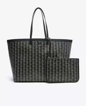 Большая сумка-тоут Zely из парусины с монограммой Lacoste, черный
