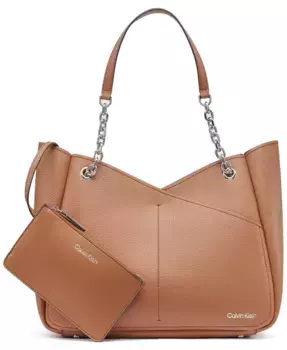 Большая сумка-тоут Zoe Calvin Klein, коричневый