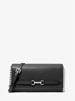 Большая сумка-трансформер через плечо Carson из шагреневой кожи Michael Kors, черный