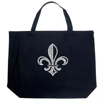 Большая сумка Word Art Tote Bag и текст песни When the Saints Go Marching In LA Pop Art, черный