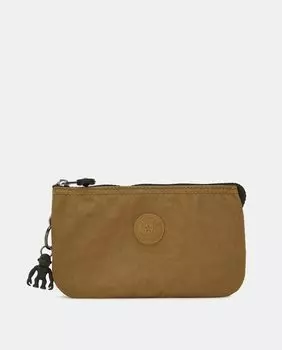 Большая сумочка бежевого цвета на молнии Kipling, бежевый